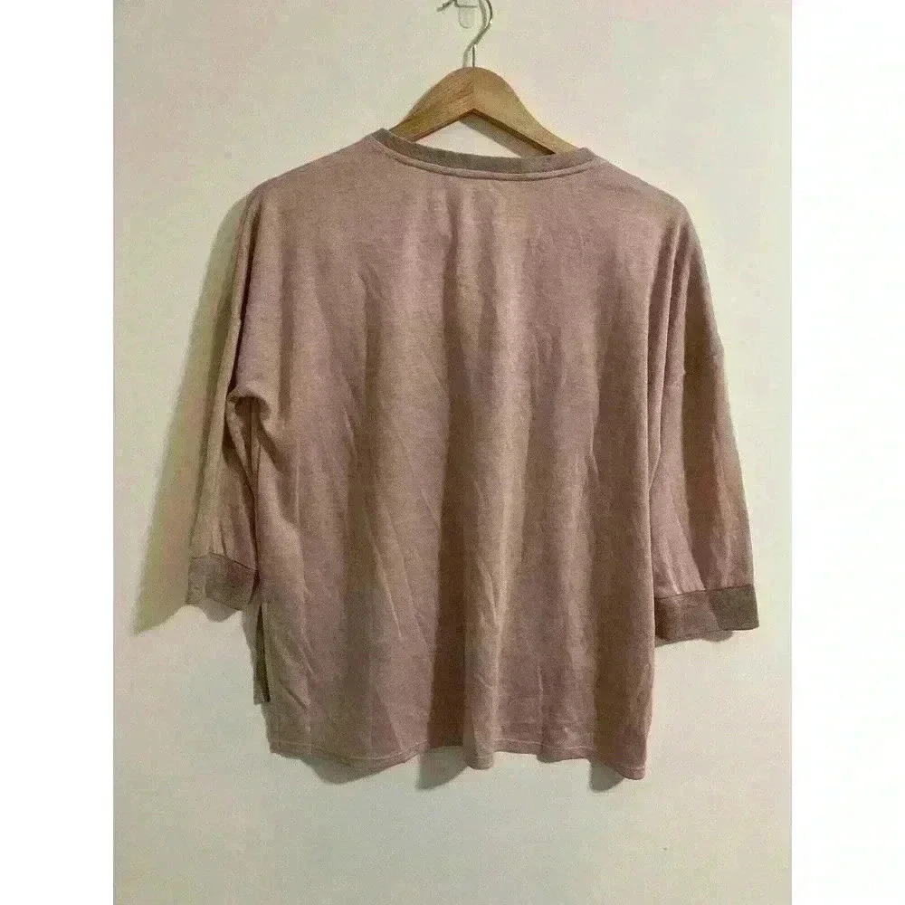 Refinery29 Double Knit High Low Pullover Pink Oversized Sweatshirt Size S — image 3 of 8